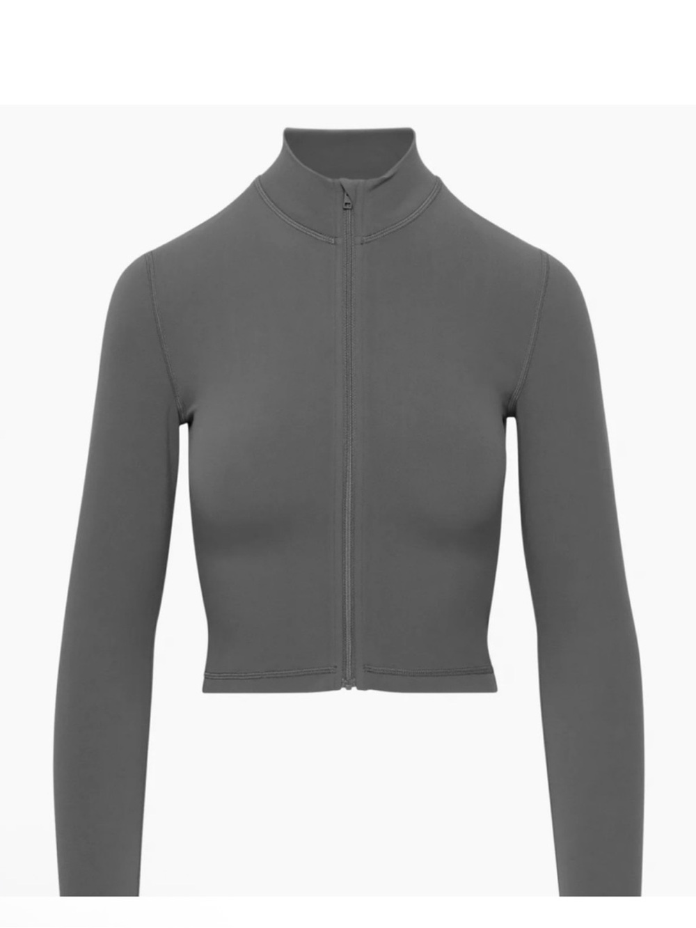 Aritzia TnaBUTTER Limit Zip-Up Cropped Jacket Small Coal Grey